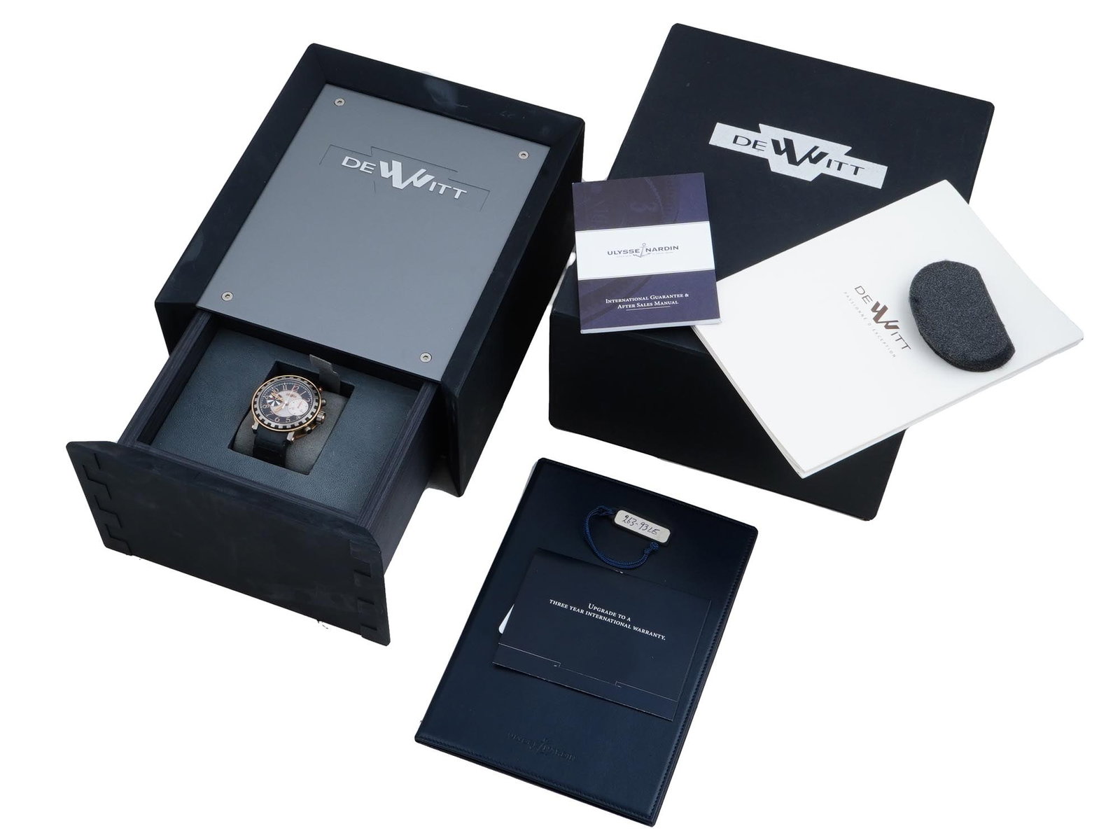 SWISS DEWITT ACADEMIA CHRONOGRAPHE 18K WRIST WATCH IOB (1 of 8)