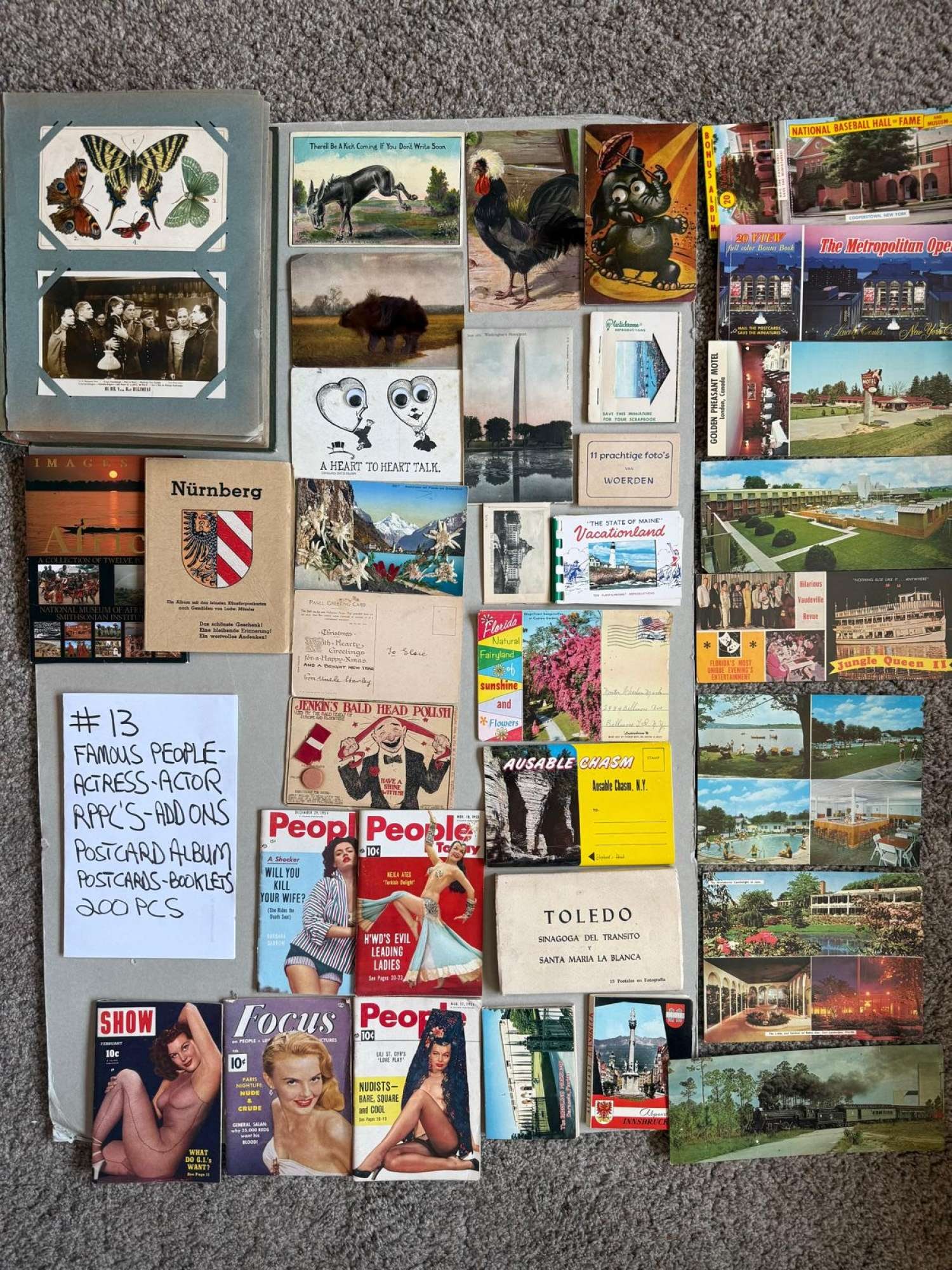 COLLECTION OF VINTAGE POP CULTURE TRAVEL EPHEMERA RPPC'S (1 of 20)