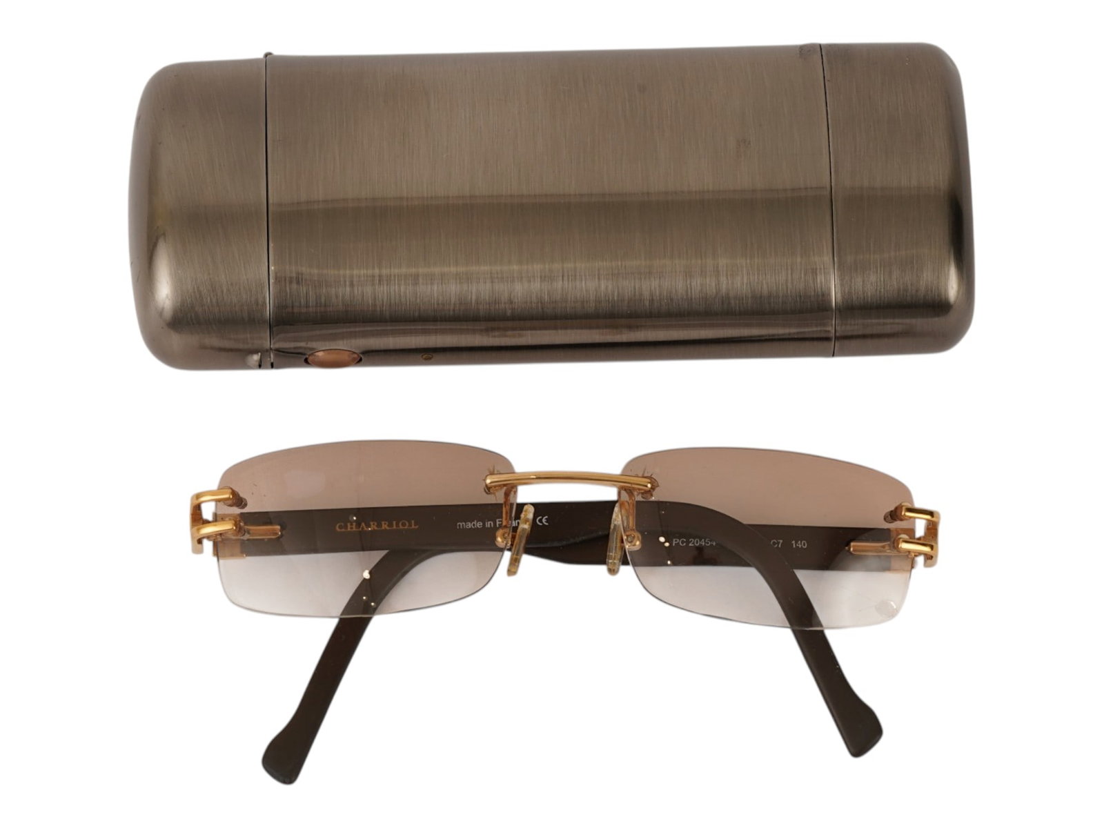 CHARRIOL FRENCH RIMLESS GOLD TONE EYEGLASSES W CASE (1 of 12)