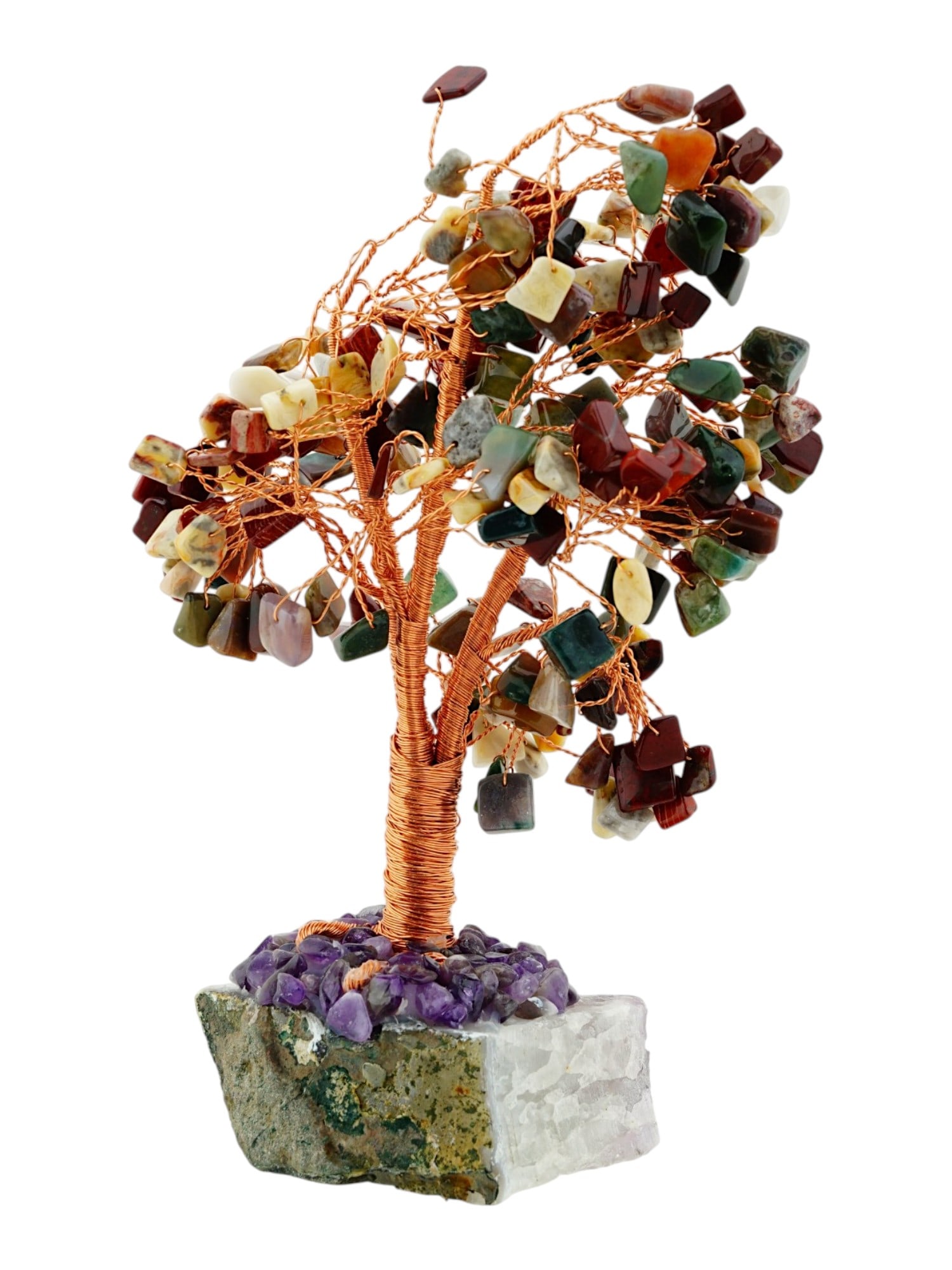 DECORATIVE COPPER WIRE GEMSTONE TREE FIGURINE - 2