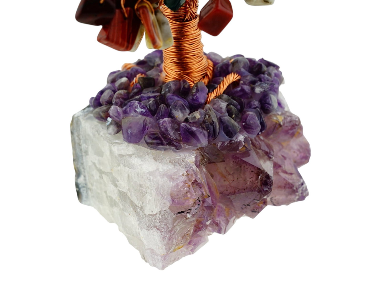 DECORATIVE COPPER WIRE GEMSTONE TREE FIGURINE - 7