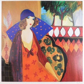 Itzchak Tarkay: Seated Woman