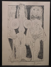 Pablo Picasso, Attributed: Nude Woman and Man