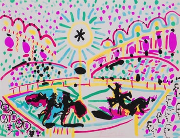 Style of Pablo Picasso/ Manner of: Bull Fight