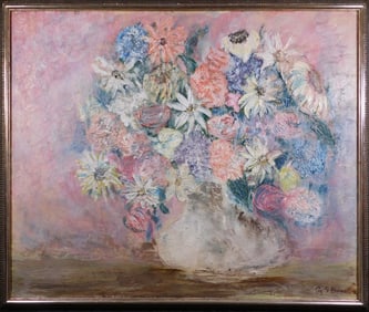 Gay S. Bomes: Pink Flowers in Vase