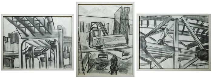 Maria Razika: Big Dig Construction Site Triptych