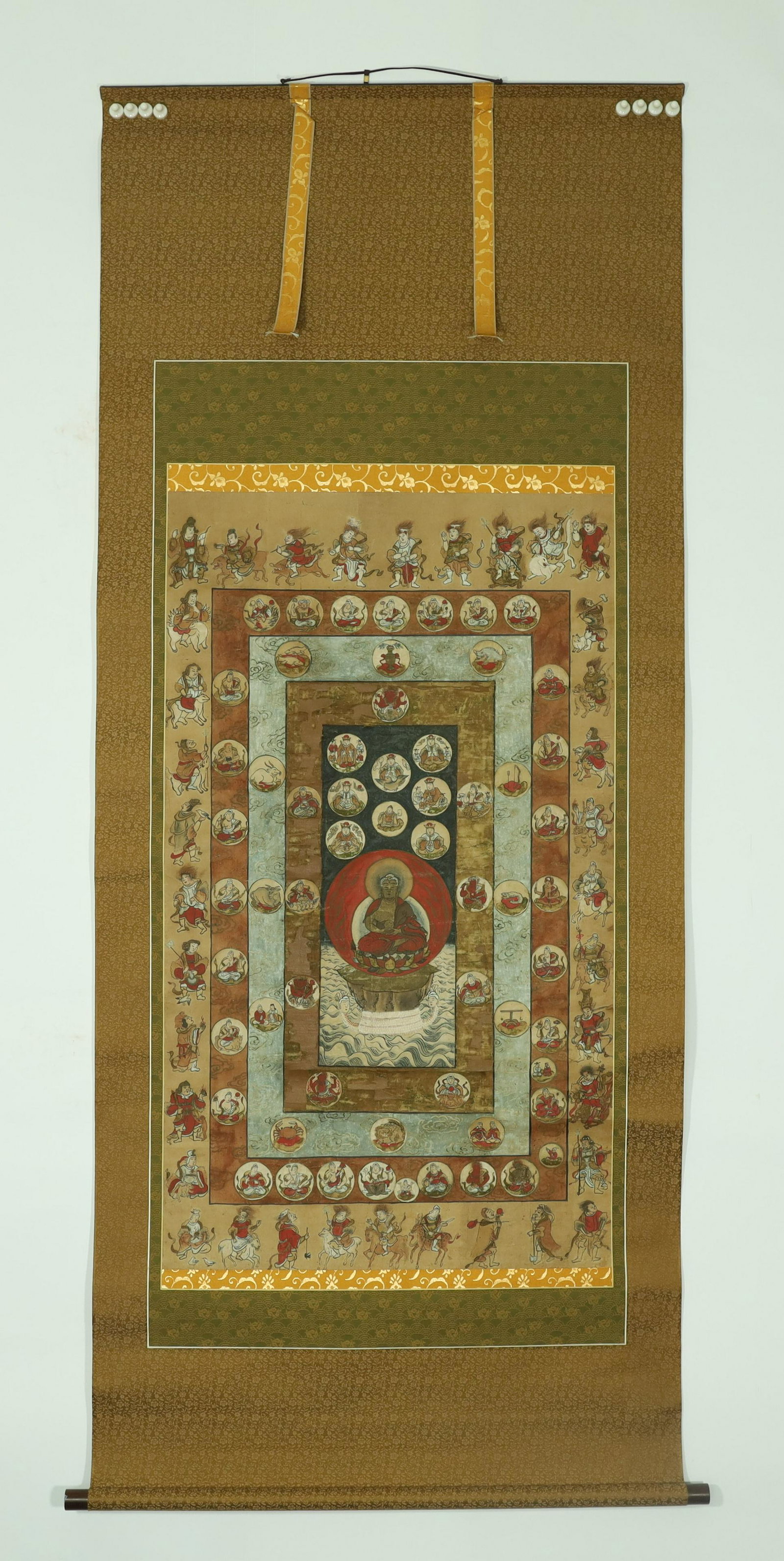 Xing Man Cha Luo : Sakyamuni: A Chinese Painting Sakyamuni by Xing Man Cha Luo Ink on Paper Hanging Scroll Chinese Ming Dynasty Size: 101x59cm 星曼茶罗释迦牟尼图纸本