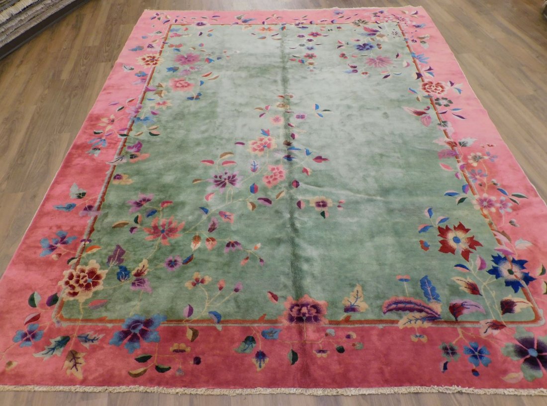 Nice Antique Nichols Chinese Carpet 8.10 x 11.3 (1 of 5)