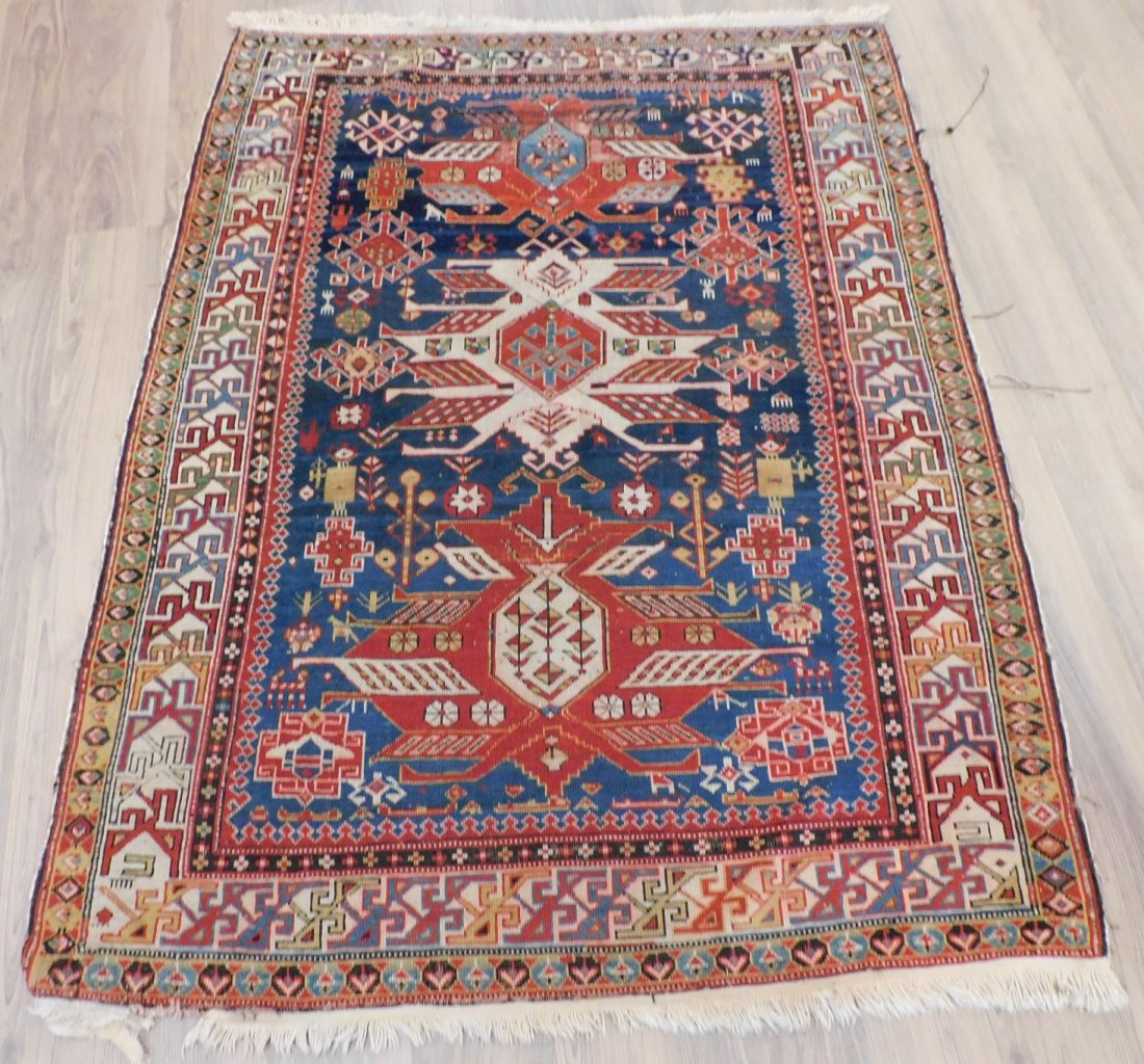 Antique Shirvan Rug 4 x 5.3 (1 of 4)