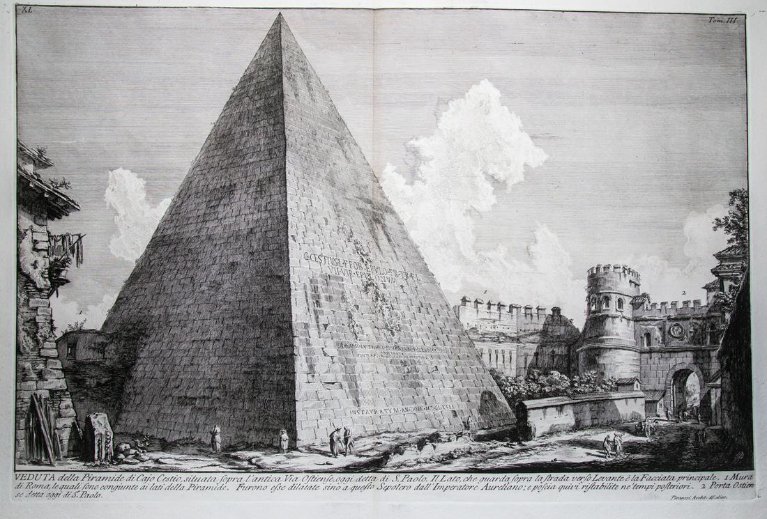 The Pyramid of Caius Cestius, Piranesi G.B. 1756 (1 of 2)