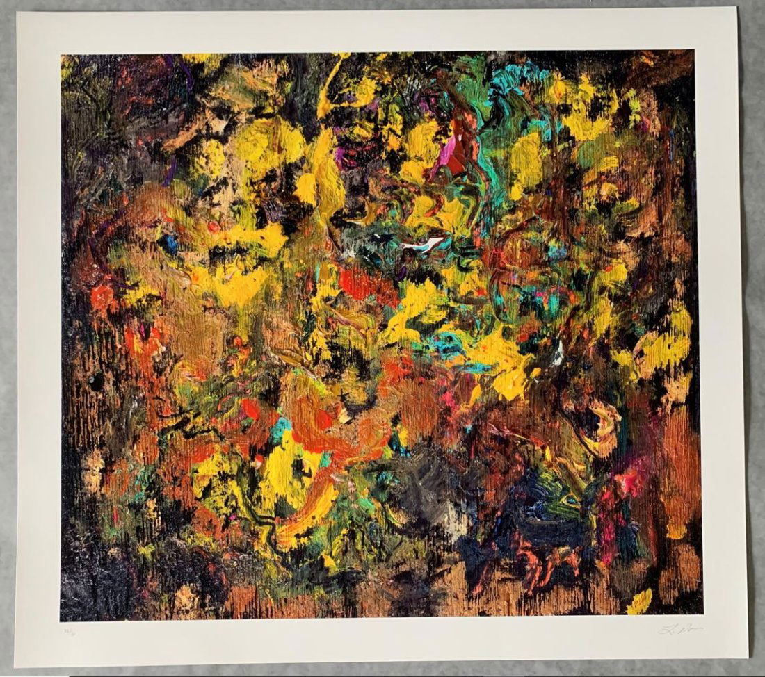 Larry Poons, "Cherry Bobalink": Larry Poons"Cherry Bobalink". Year 2021. Epson Inkjet print with HDX Ultrachrome inks. Size 68.6 x 76.2 cm (27 x 30 in). Signed and numbered in pencil on the recto. Edition 28 of 30. Provenance: Priva
