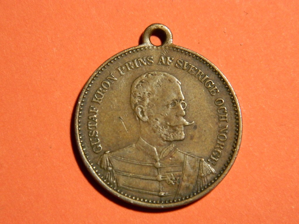 Sweden Token - Gustaf Kronprins /  Oscar II c.1890 RARE (1 of 2)