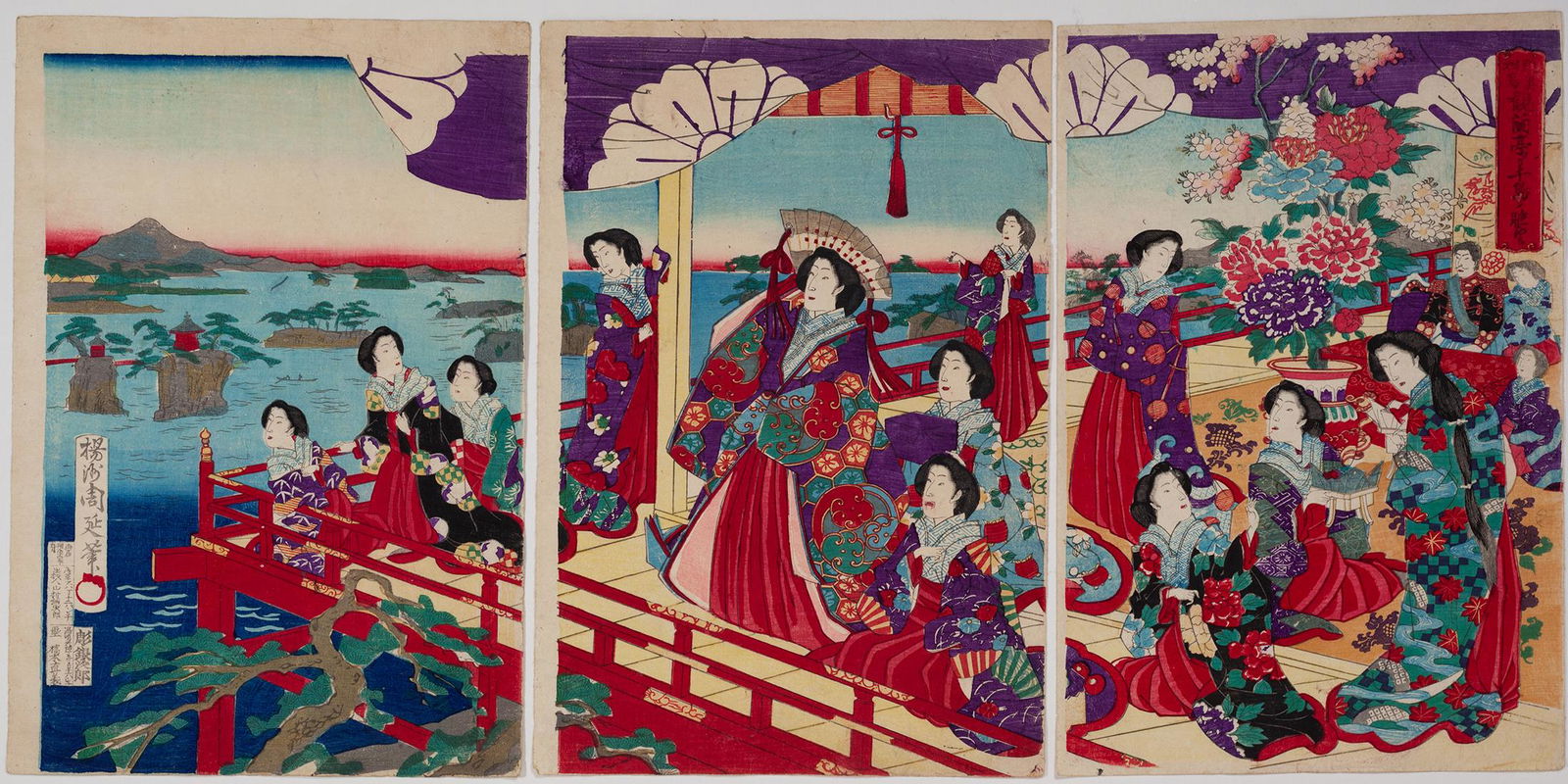 Chikanobu, Meiji Beauty, Japanese Woodblock Print (1 of 2)