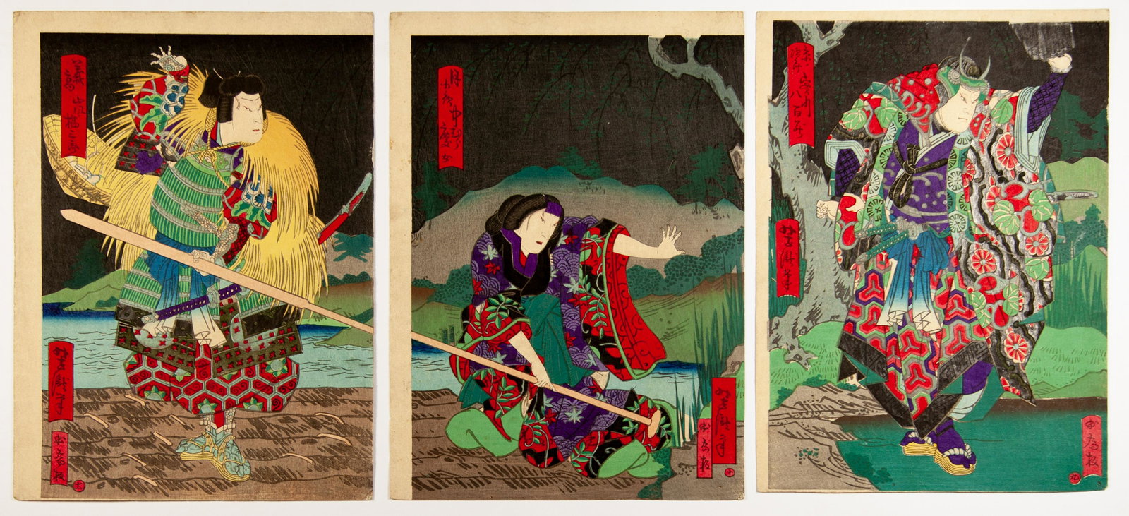 Yoshitaki, Yakusha-e, Original Japanese Antique Woodblock Print (1 of 2)