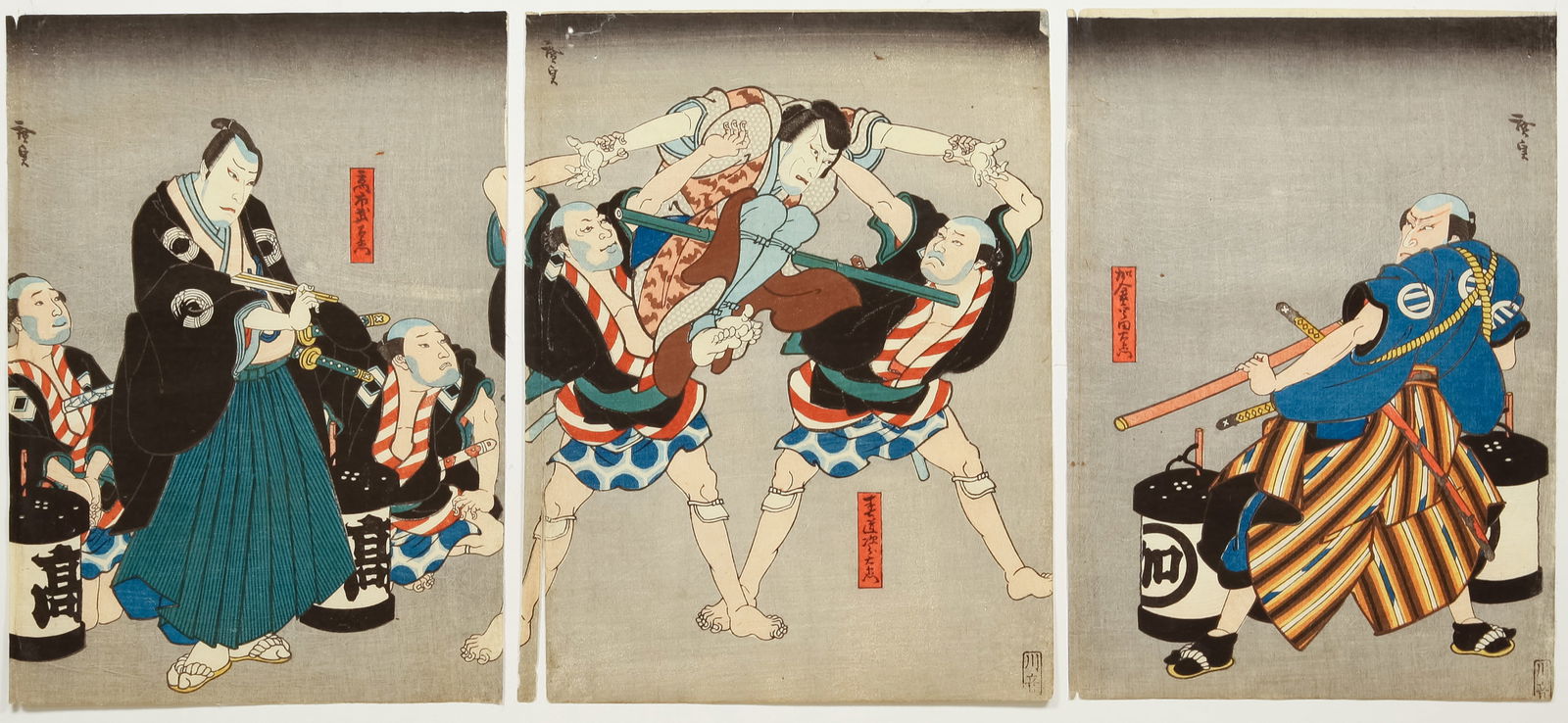 Hirosada Konishi, Yakusha-e, Edo, Original Japanese Woodblock Print (1 of 2)