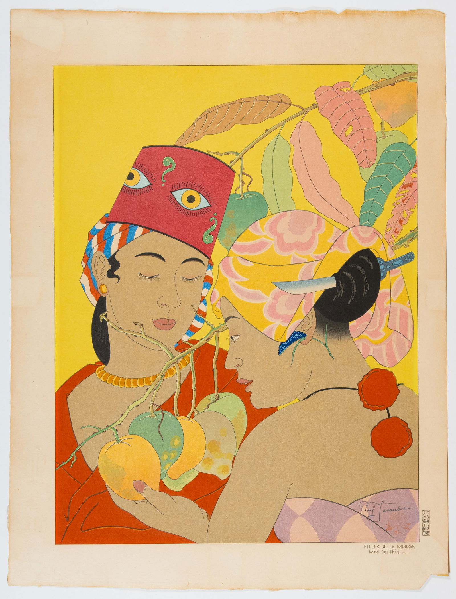 Paul Jacoulet, Filles de la Brousse, Original Woodblock Print (1 of 2)