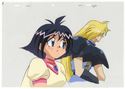 Slayers, Original Anime Production Cel: Characters: Gourry Gabriev and Amelia Wil Tesla Saillune Series: Slayers Studio: E&G Films Date: 1995 Ref: DGD187