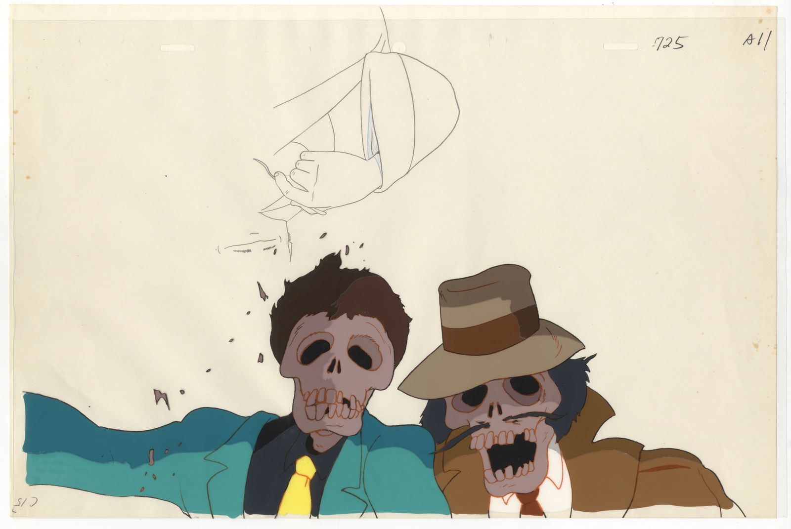 Lupin and Zenigata, Original Japanese Production Cel (1 of 1)