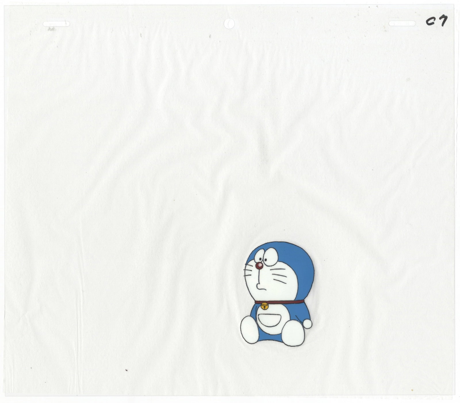 Doraemon, Robot Cat, Anime Production Cel: Series: Doraemon Studio: Shin-Ei Animation Date: 1979-2005 Condition: Stuck to paper. Ref: DGM557