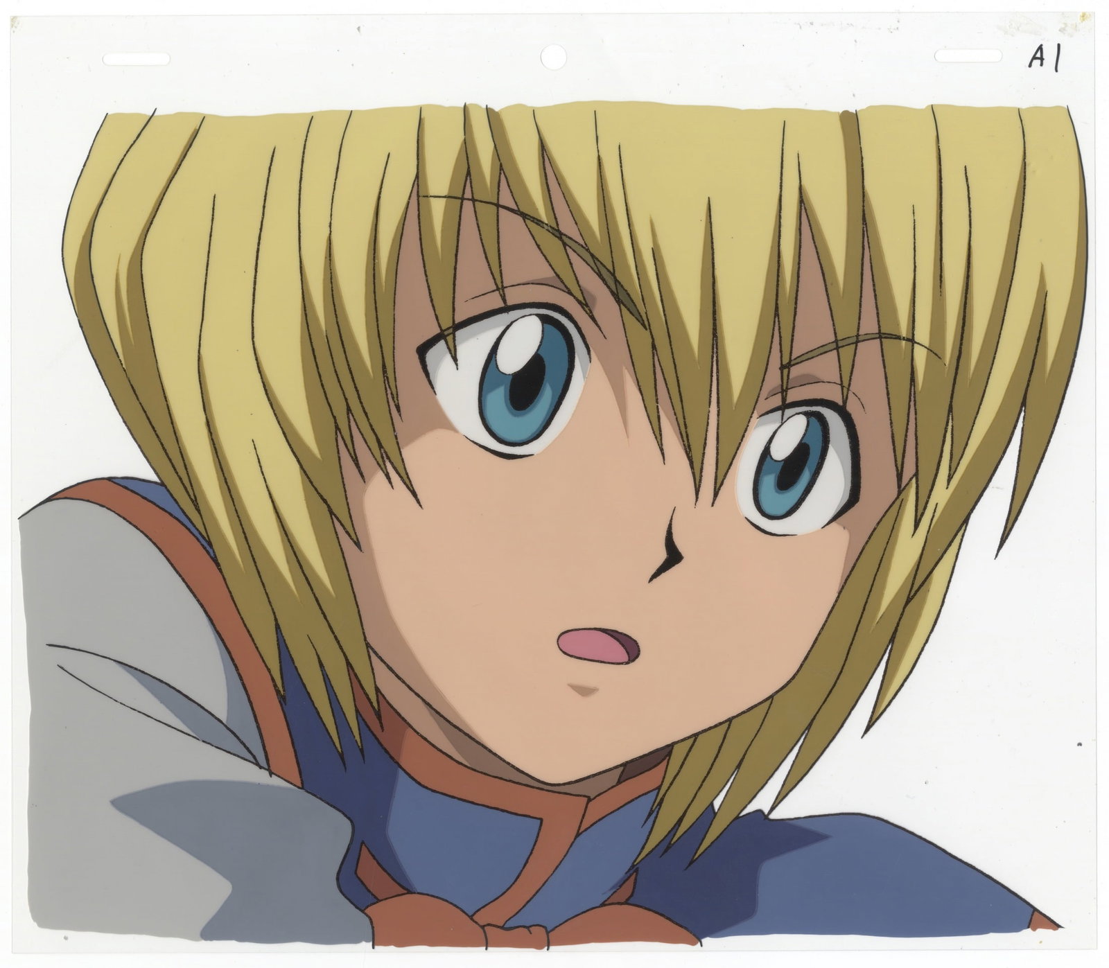 Kurapika, Hunter x Hunter, Anime Production Cel: Character: Kurapika Series: Hunter x Hunter Production Studio: Nippon Animation Date: 1999-2001 Condition: Sketch. Ref: DGM434