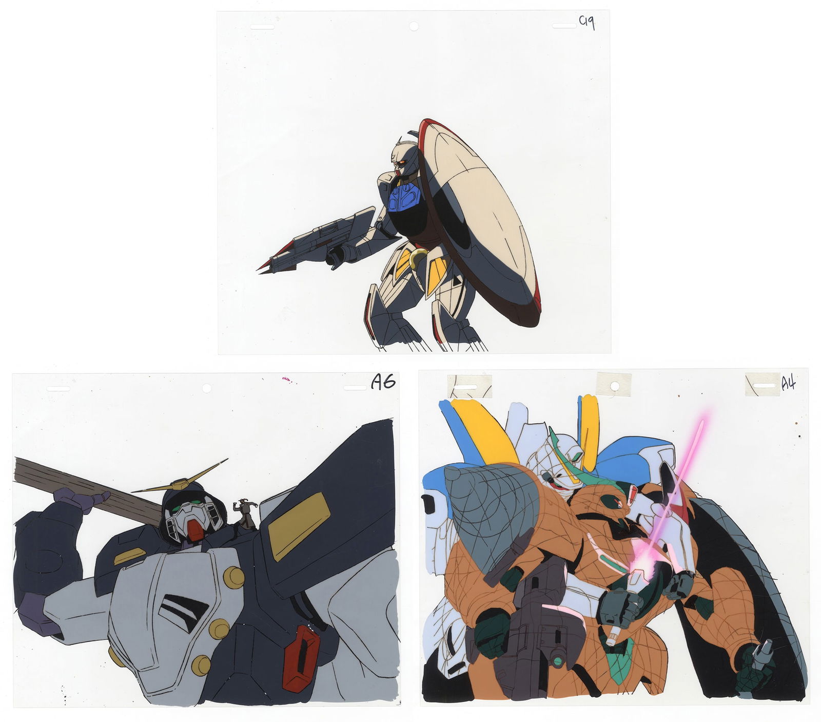 Set of 3, Gundam Original Anime Production Cels (1 of 9)