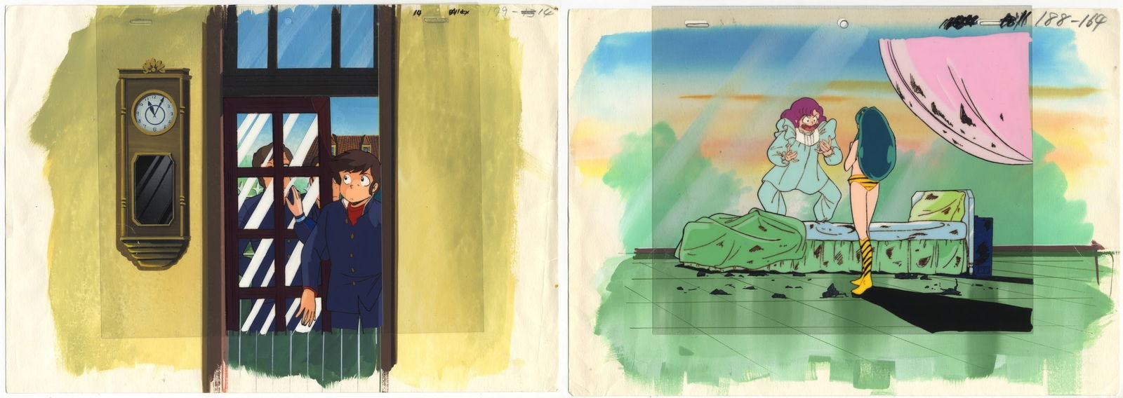 Set of 2 Original Urusei Yatsura Anime Production Cels (1 of 9)