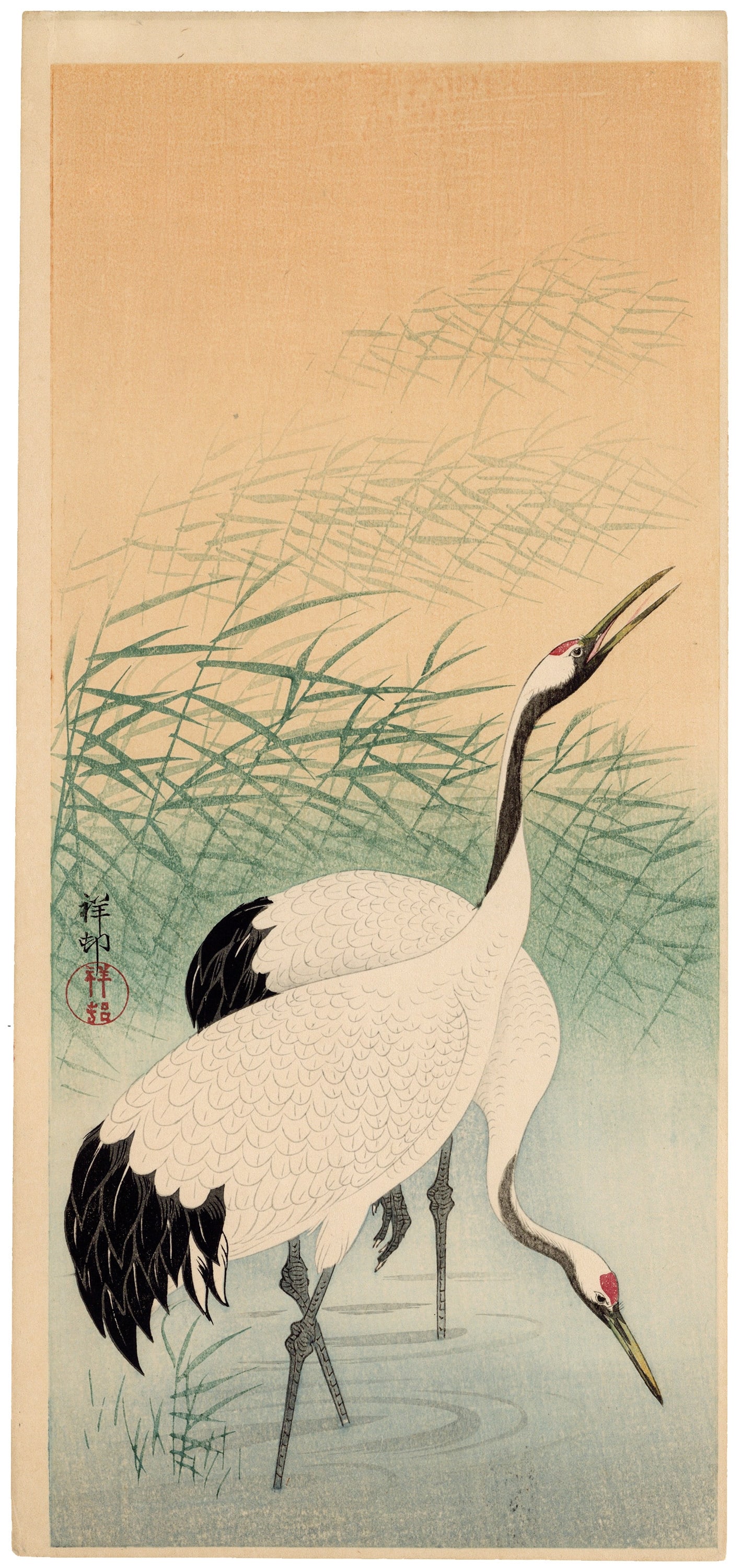 Koson Ohara, Cranes, Kacho-ga, Japanese Print (1 of 2)