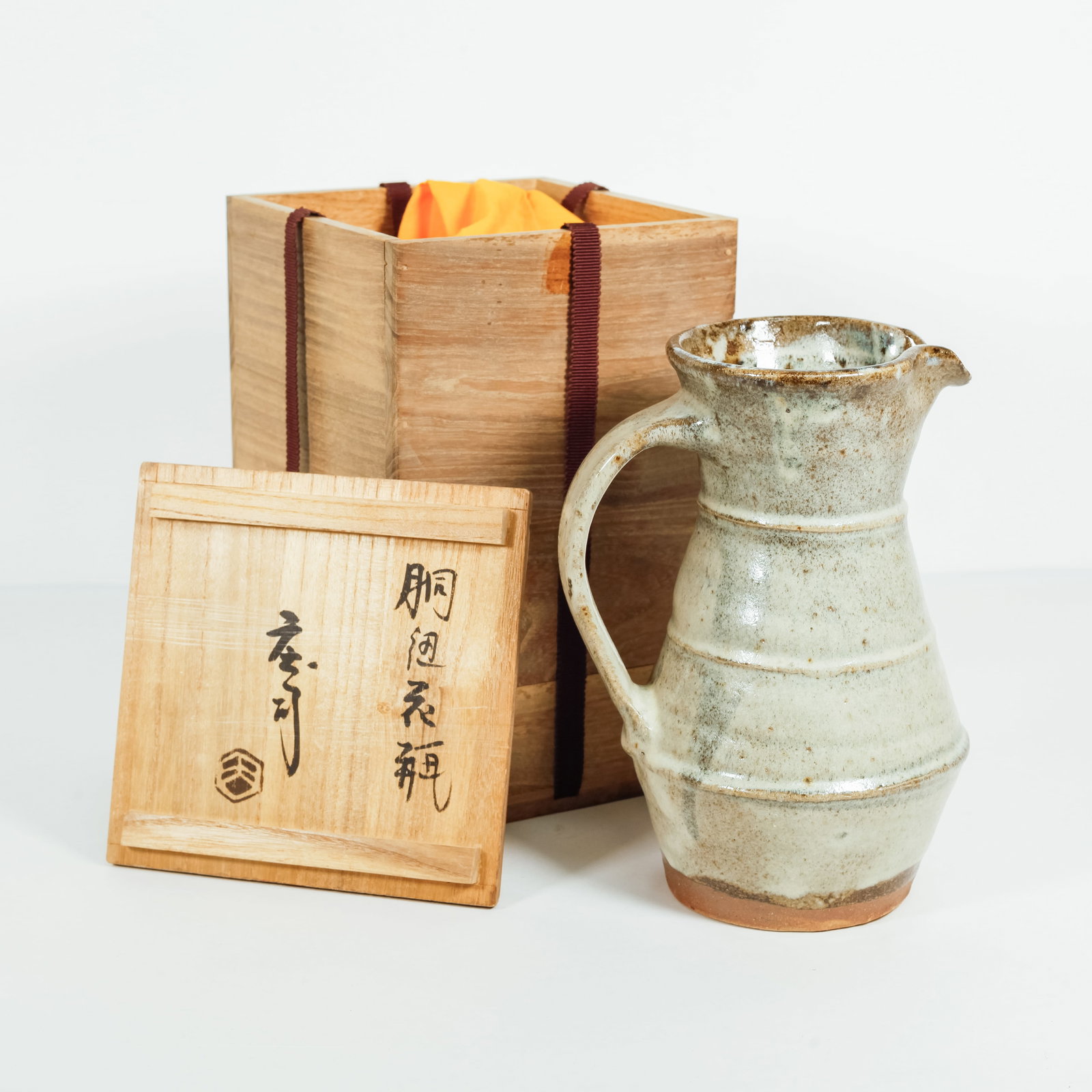 Shoji Hamada, Stoneware Jug, Showa Era: Artist: Shoji Hamada (1894-1978)Title: Stoneware JugDate: Showa Period (1926 - 1989)Size: 21.4 x 14.7 x 12.1cmCondition: Good for age.Ref: JG1121SS01