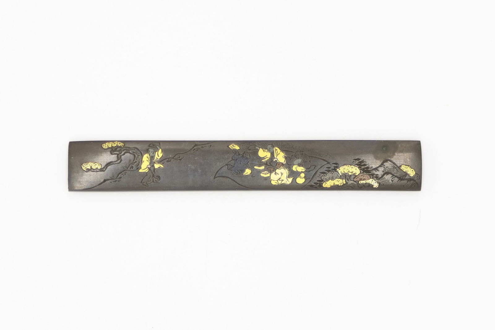 Kozuka, Picnic Design, Japanese Nobility, 19th-Century Metalwork (1 of 2)