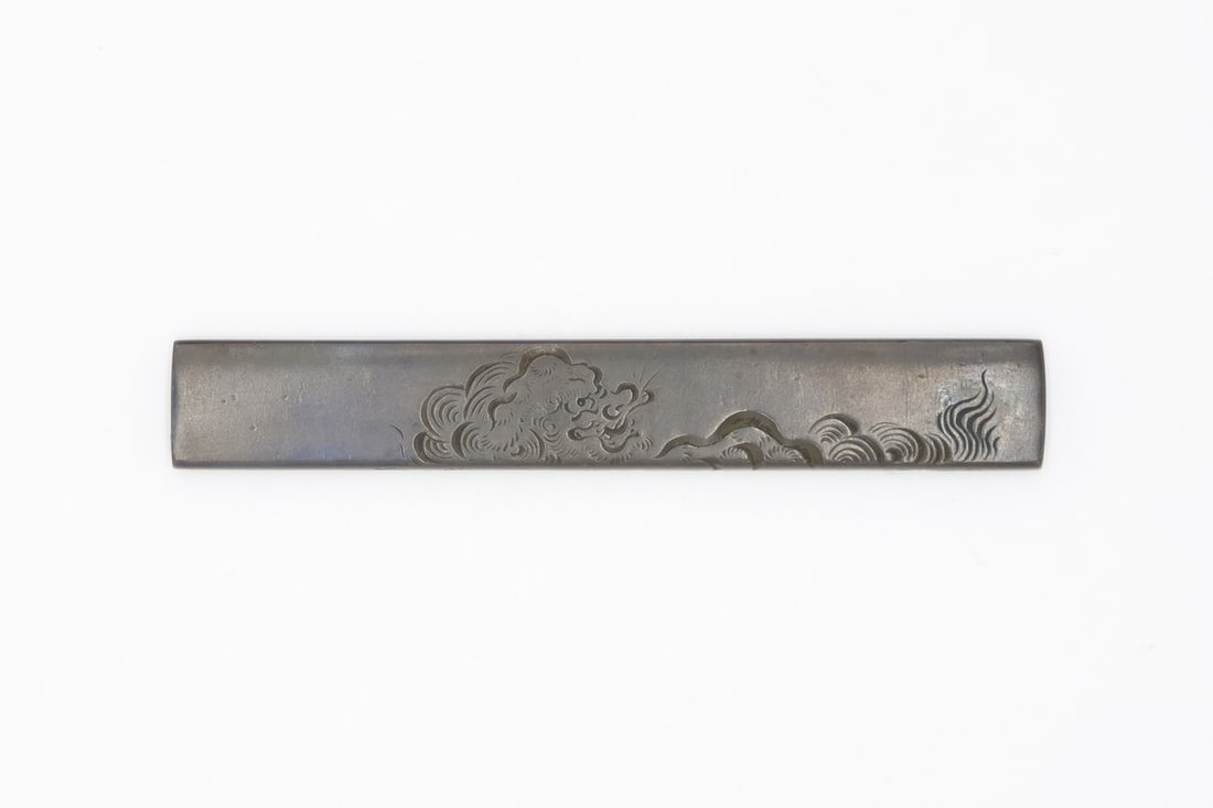 Shibuichi Mikakiji Kozuka signed Soyo and Kao, Edo Period (1 of 2)