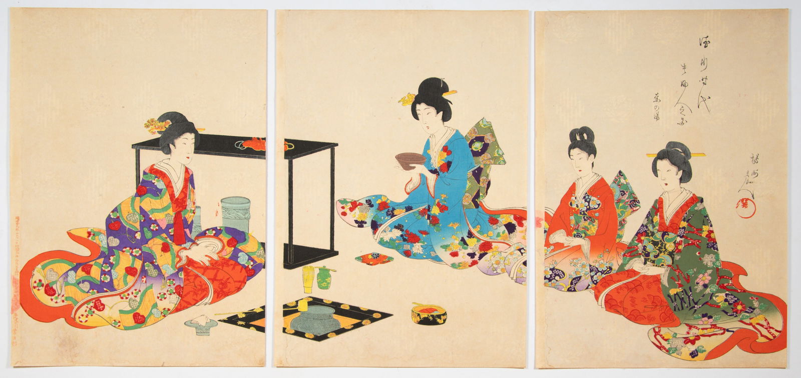 Chikanobu, Tea Ceremony, Ladies of the Tokugawa Era (1 of 2)