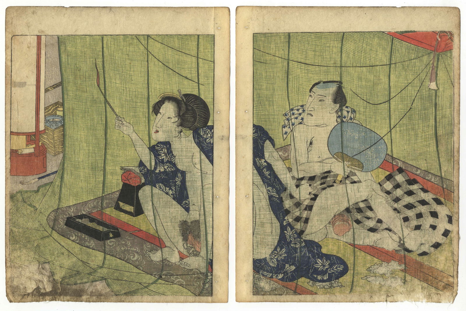 Kunisada I, Summer, Love in the Four Seasons, Shunga (1 of 2)