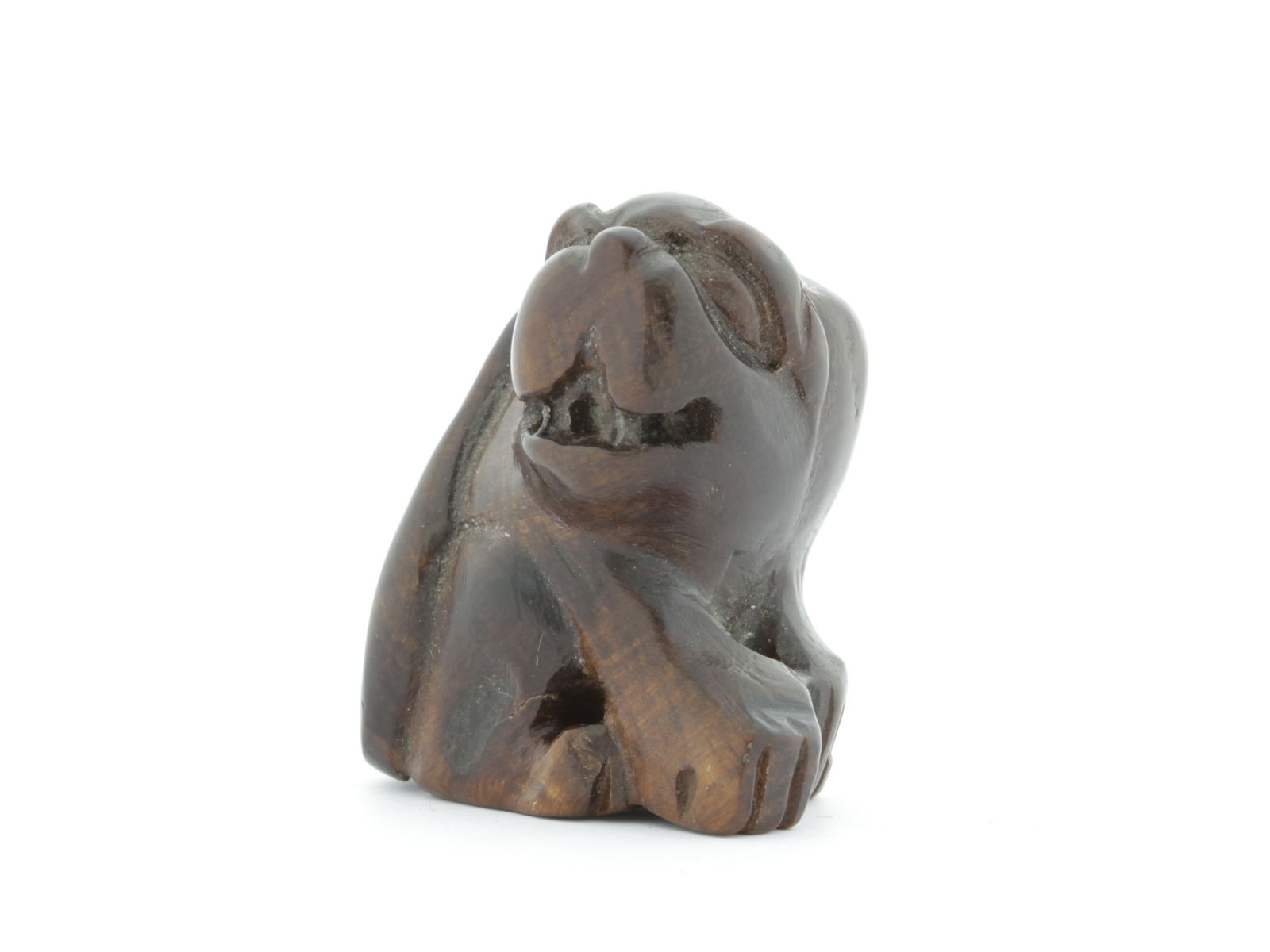 Wooden Netsuke of a Dog, Japanese Art, 19th-Century (1 of 5)