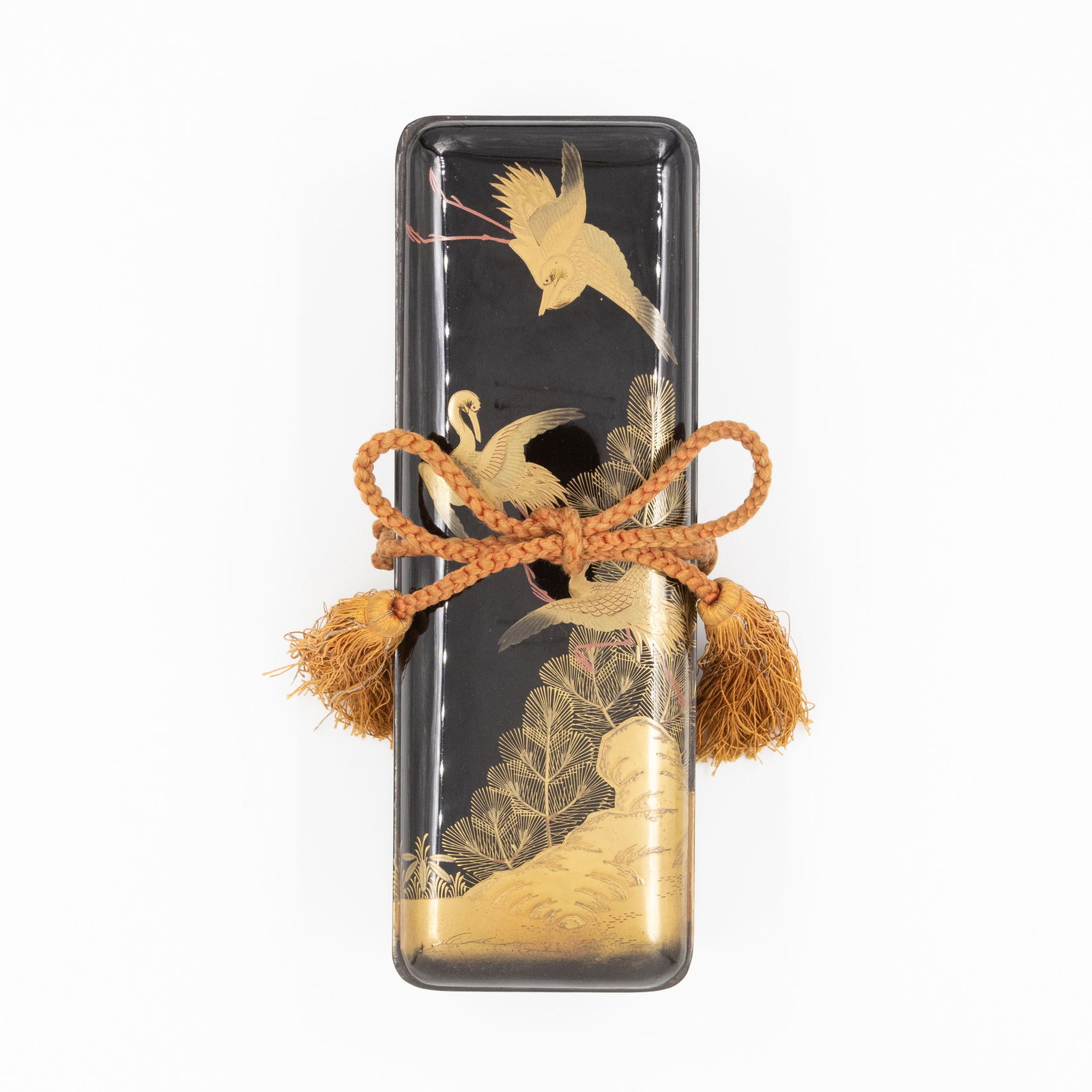 Lacquer Box, Cranes Flying Over the Pine Trees, 20th-Century (1 of 8)