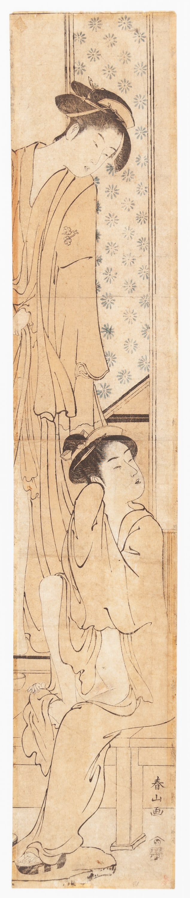 Shunzan Katsukawa, After Bath, Beauty Pillar Print (1 of 2)