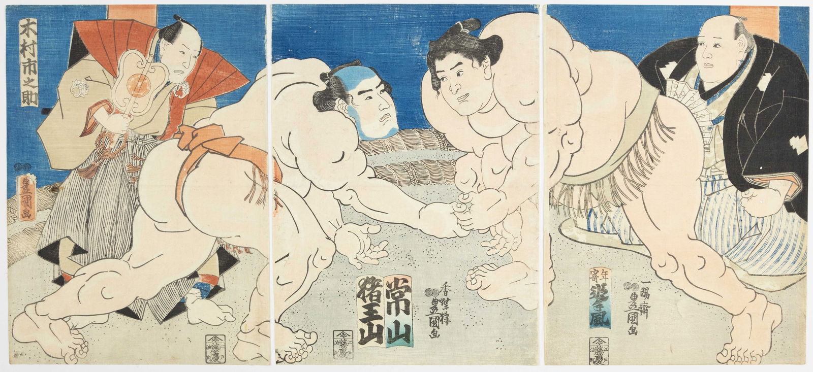 Toyokuni III, Sumo Wrestling, Iozan and Tsuneyama, Ukiyo-e (1 of 2)