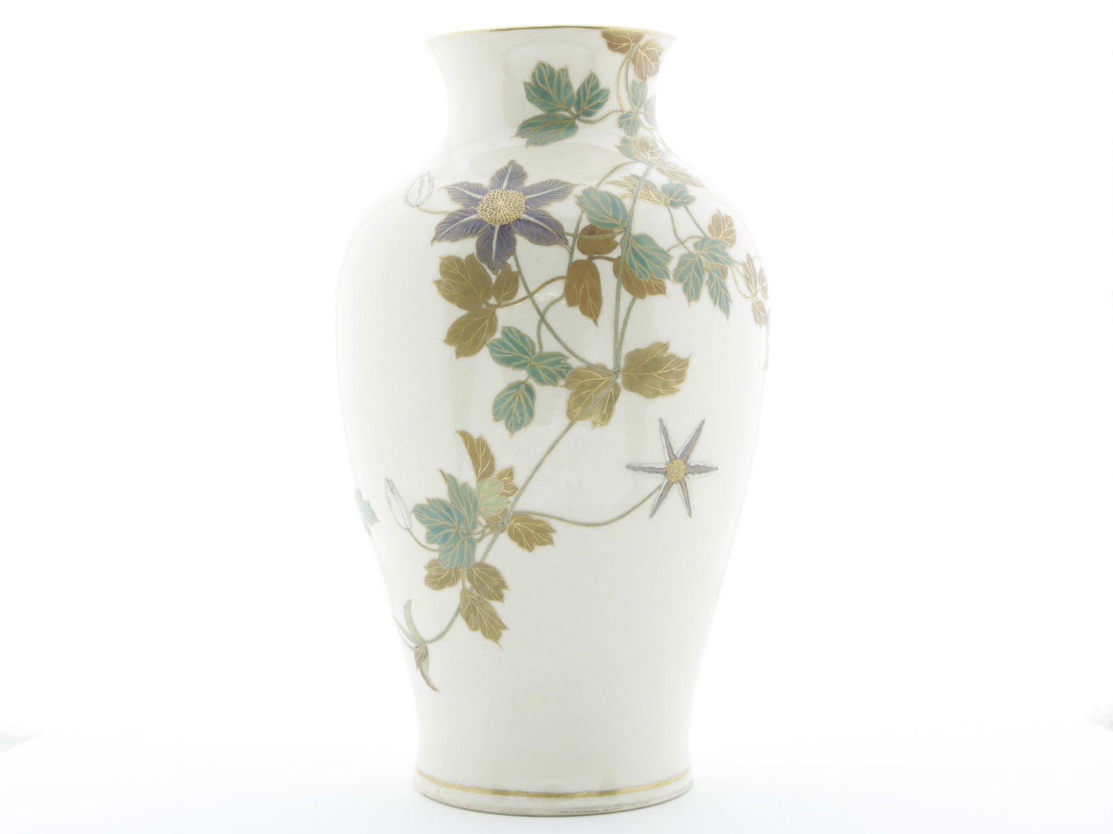 Yabu Meizan, Satsuma Vase, Flower and Dragonfly Design (1 of 4)