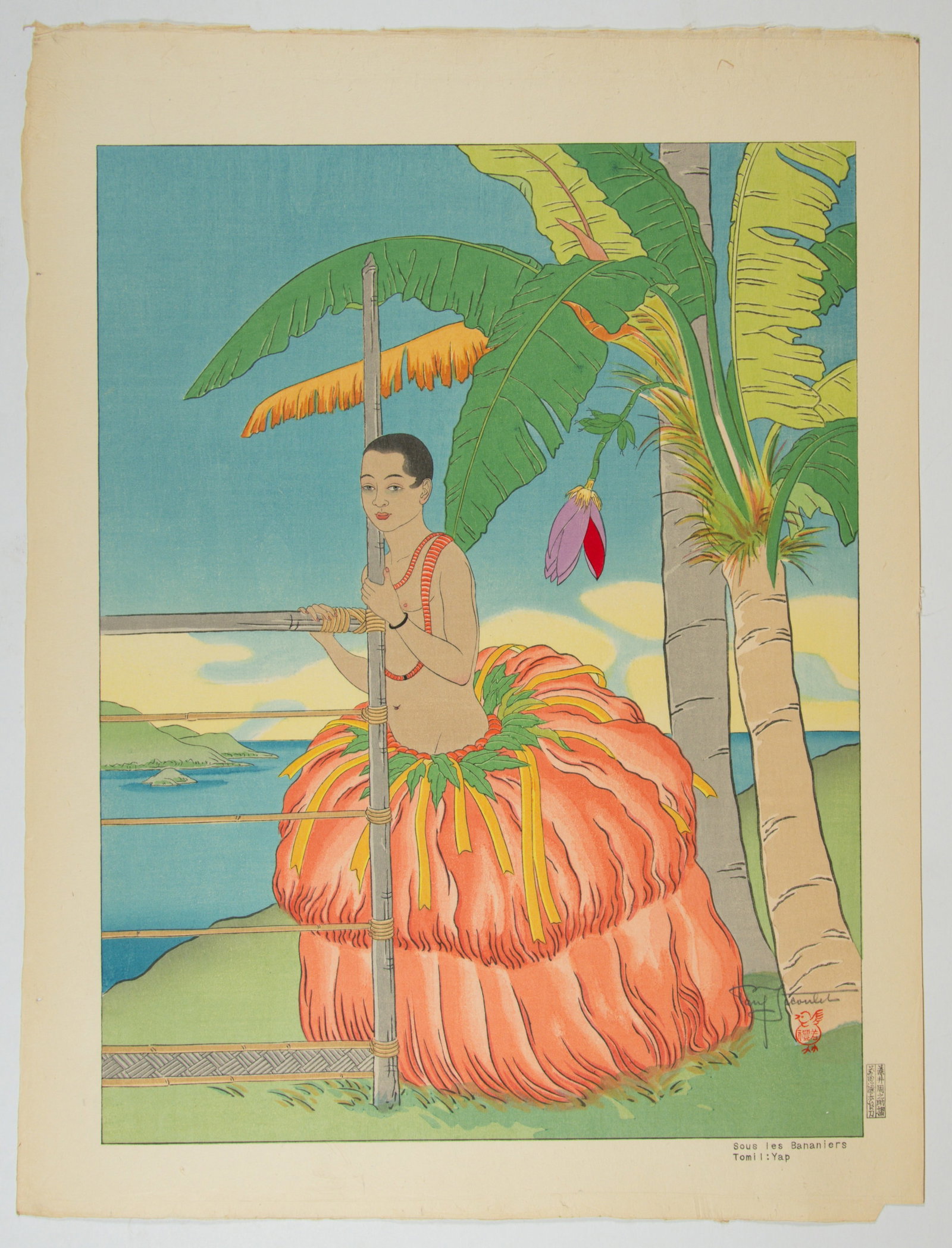 Paul Jacoulet, Sous les Bannaniers, Tomil: Yap, 96/350 (1 of 2)