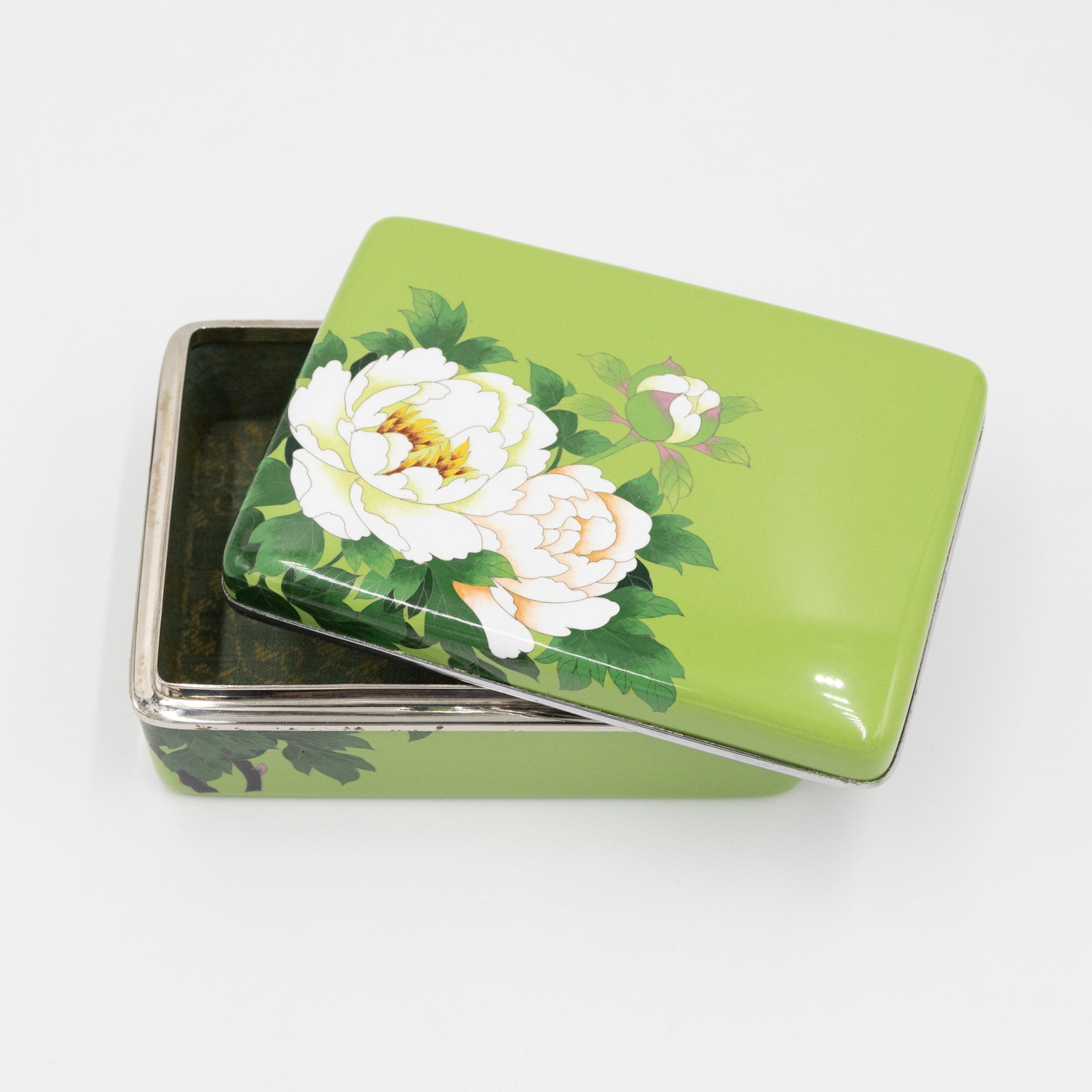 Japanese Cloisonne Box with Floral Motif, Peonies (1 of 13)