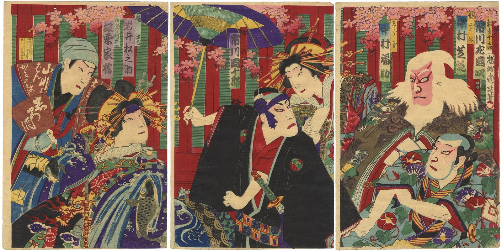 Chikanobu Yoshu, Kabuki Play, Sukeroku Yukari no Edo-zakura (1 of 7)