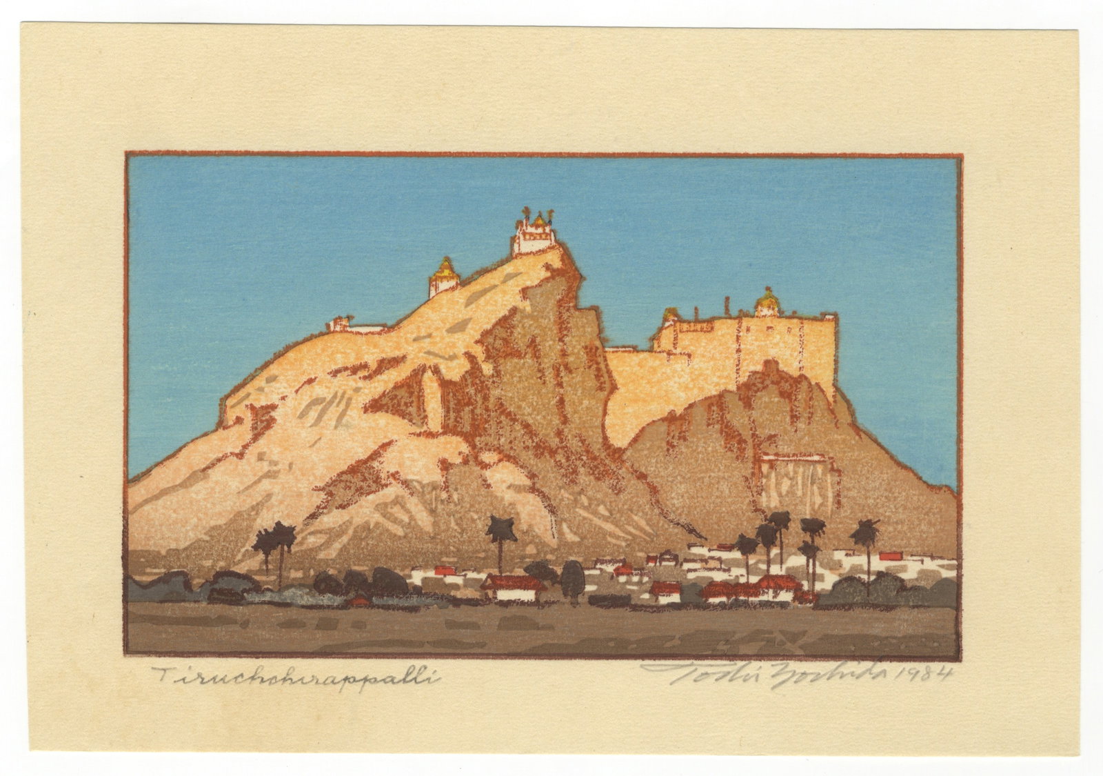 Toshi Yoshida, Tiruchirappalli, Pencil Signature (1 of 2)