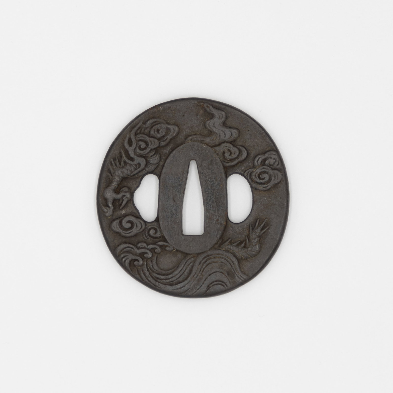 19th century tsuba signed Sirozaemon, Dragon Design (1 of 2)