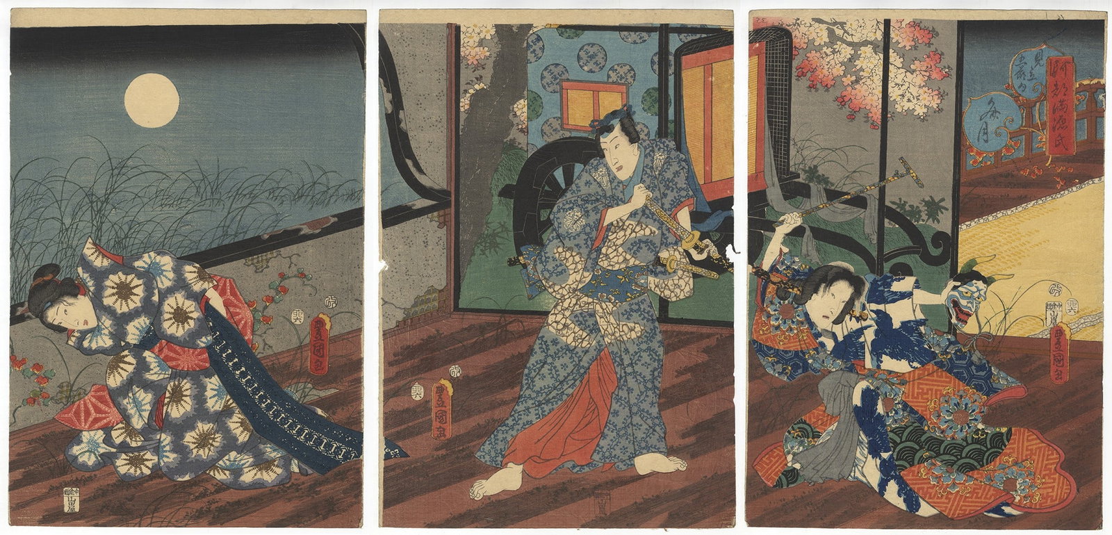 Toyokuni III Utagawa, July, Five Festivals and Eastern Genji (1 of 7)