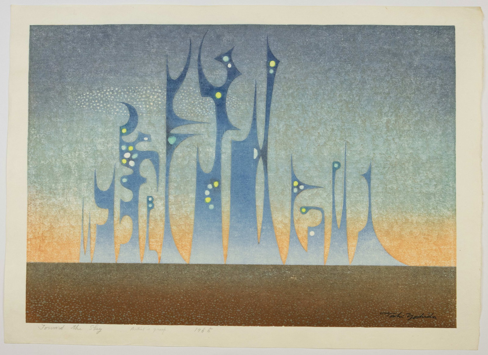 Toshi Yoshida, A.P., Toward the Sky, Sosaku-Hanga (1 of 2)