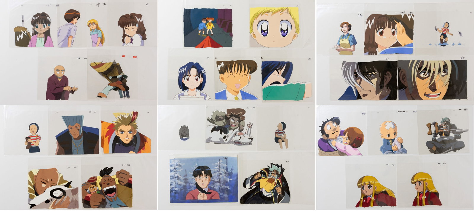 Set of 30 Japanese Anime Cels and Sketches (1 of 13)