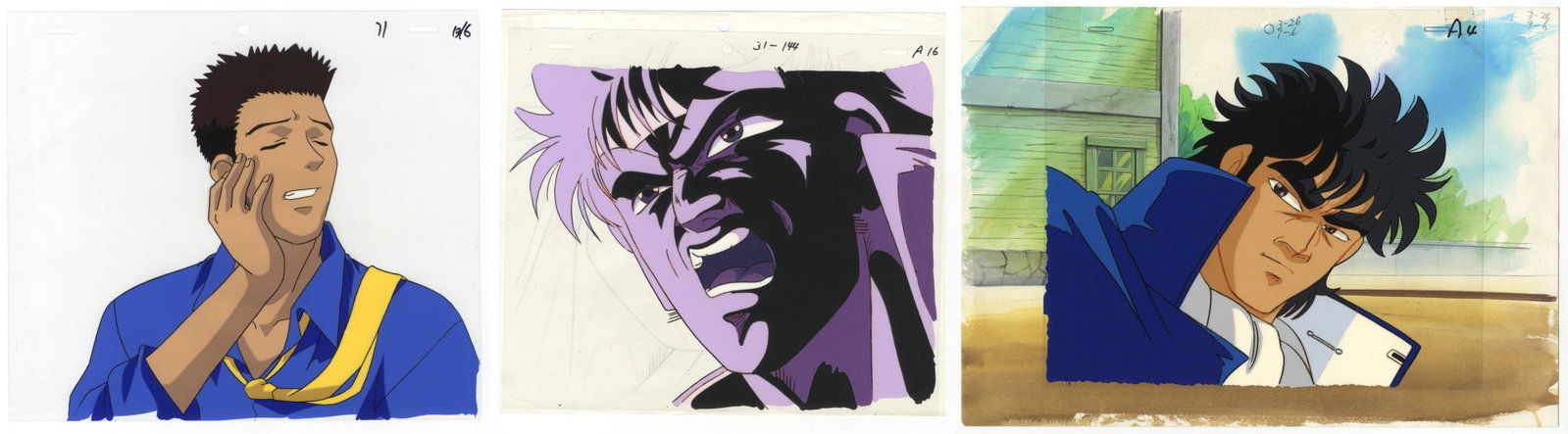 Set of 3 Hunter x Hunter, Sakigake Otokojuku Production Cels (1 of 8)