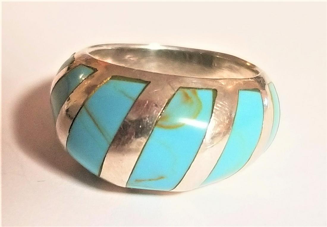 Nice 925 Sterling Silver and Turquoise Ring (1 of 5)