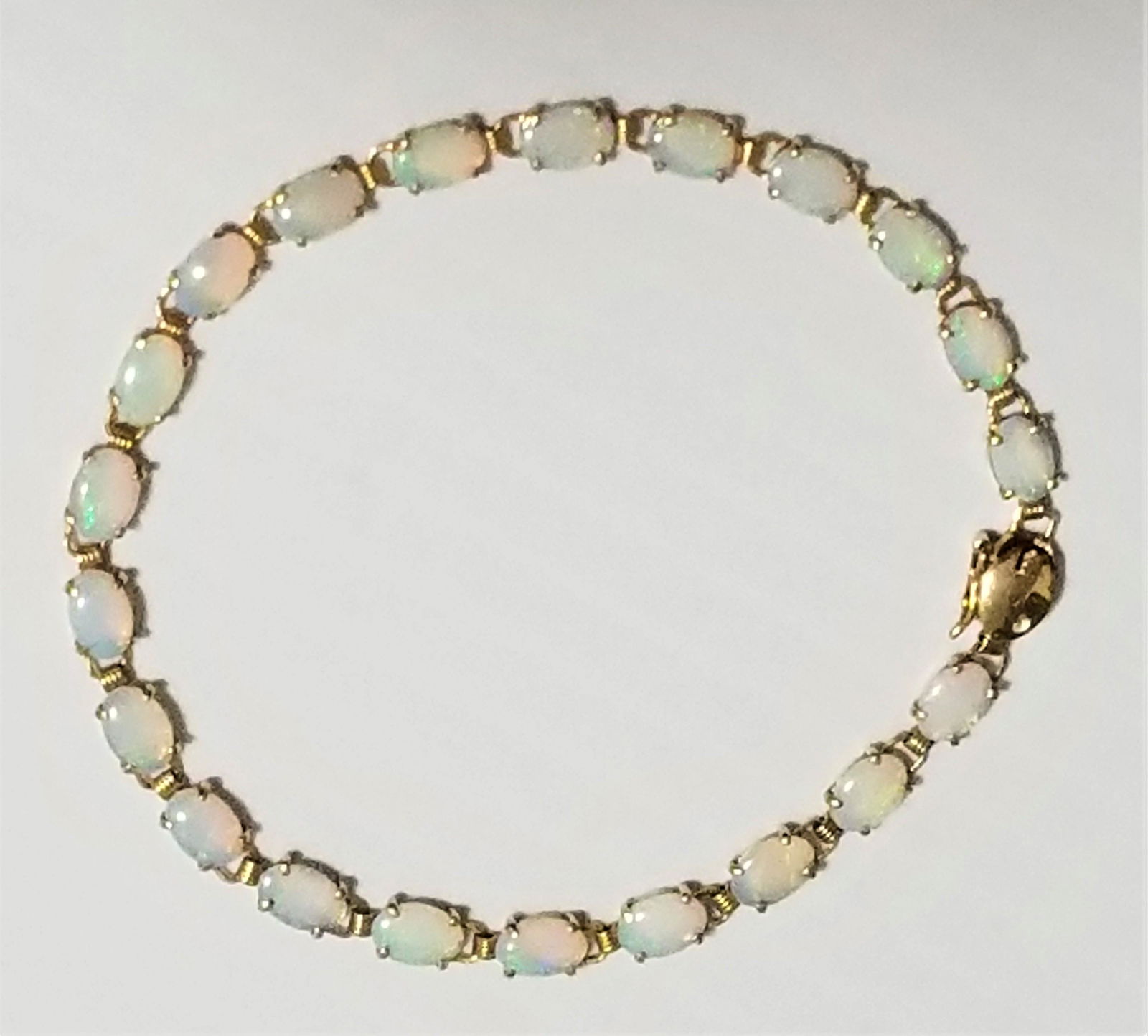 Amazing 14KT Gold and Opal Tennis Bracelet (1 of 5)