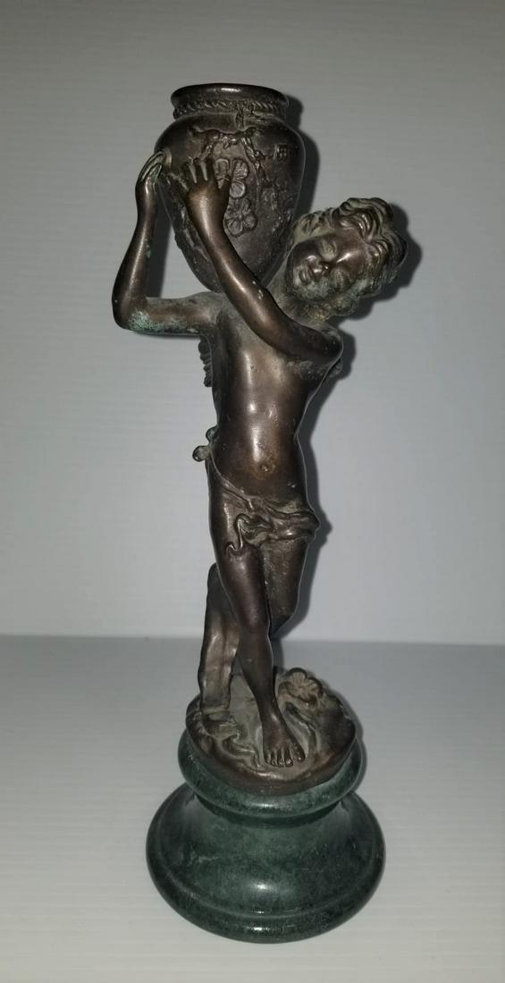 Beautiful Bronx and Green Marble Cherub Sculpture (1 of 4)