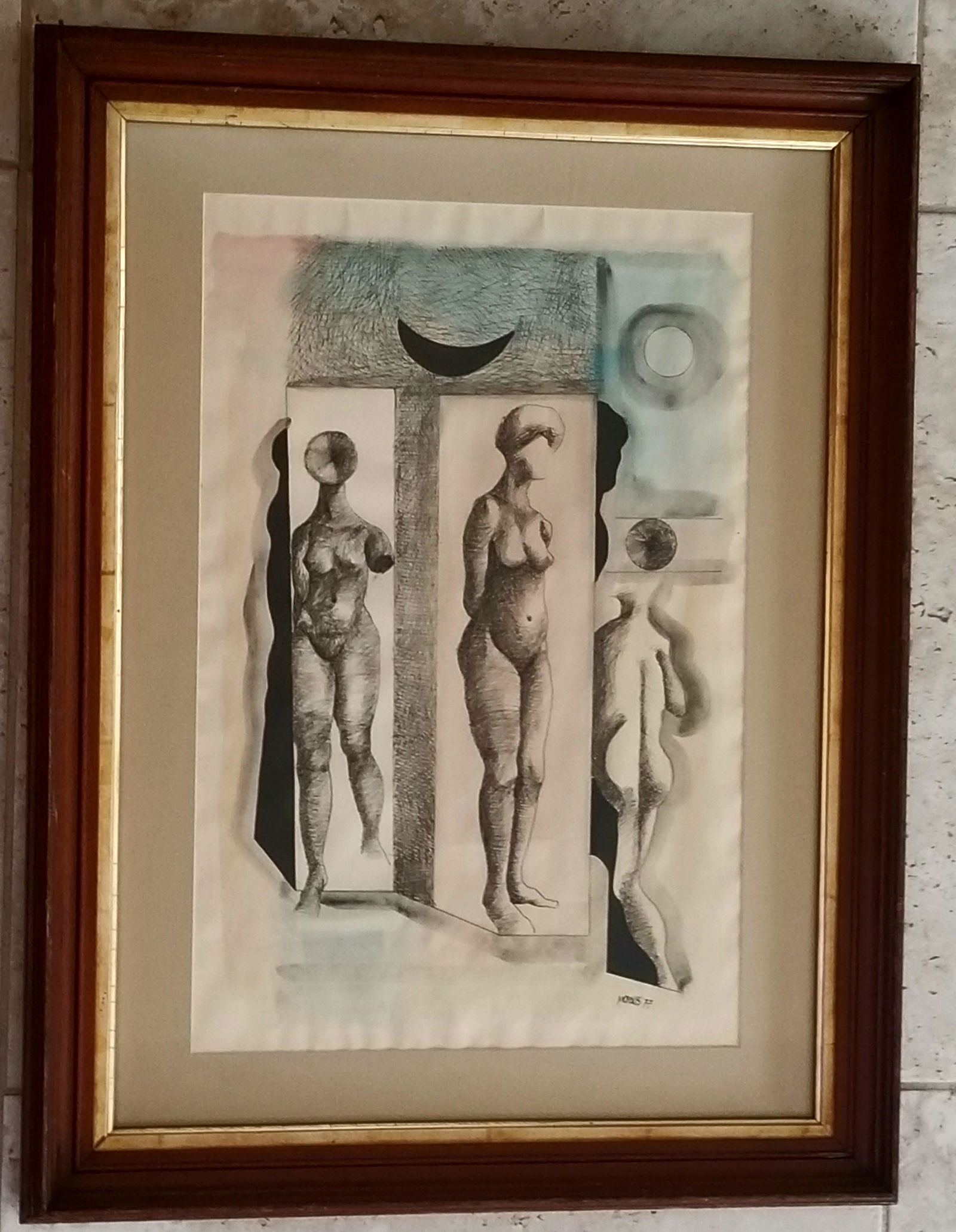 Armando Morales 1977 Mixed Media Paper: Attributed to Armando Morales, it does not have a COA. Medium: mixed media paper. Provenance: private owner. 25.5 x 19 inches. Biography: Armando Morales, born January 15, 1927 in Granada, Nicaragua i